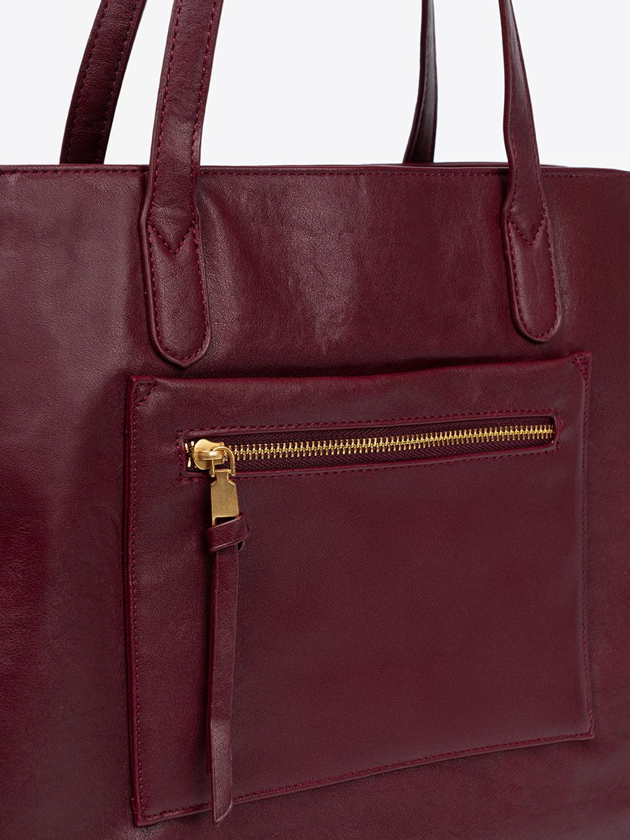 Burgundy Bag with Golden Details