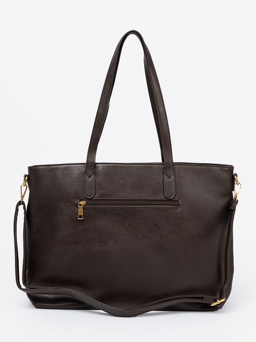 Dark Brown Bag with Golden Details