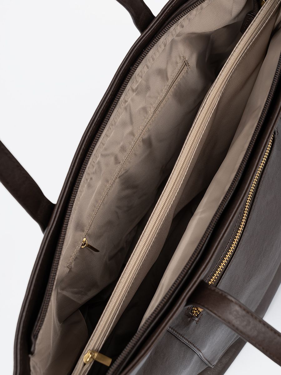 Dark Brown Bag with Golden Details