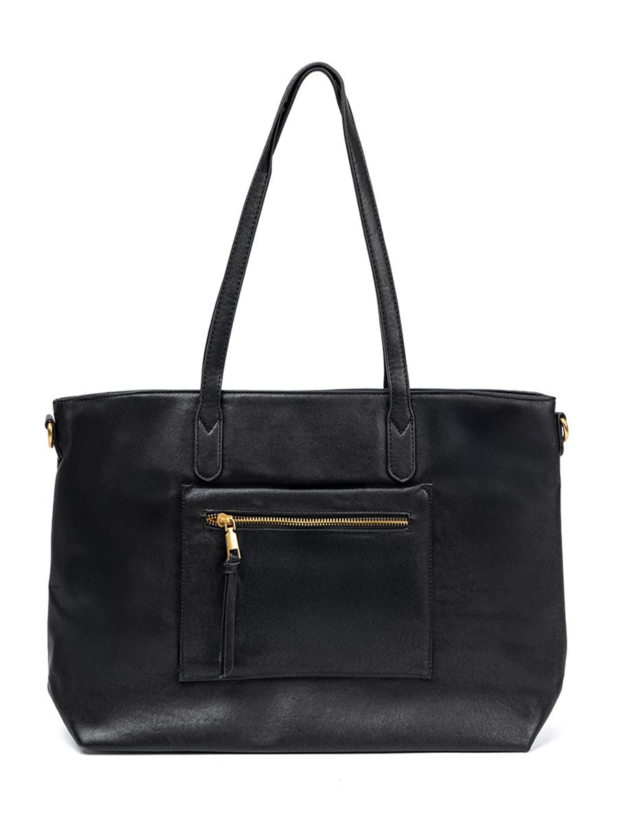 Black Handbag with Golden Details