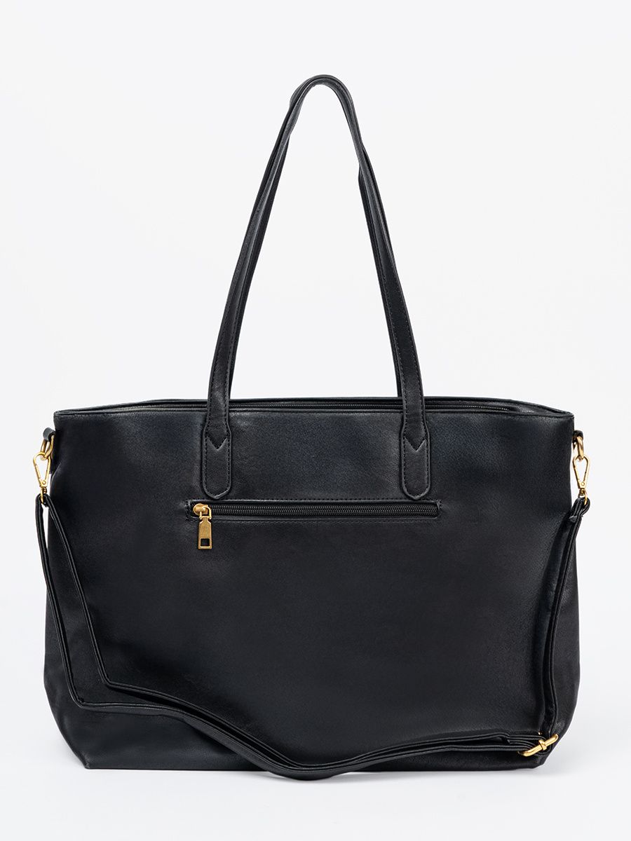 Black Handbag with Golden Details