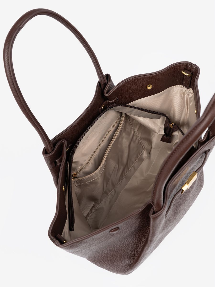 Spacious Dark Brown Eco-Leather Bag