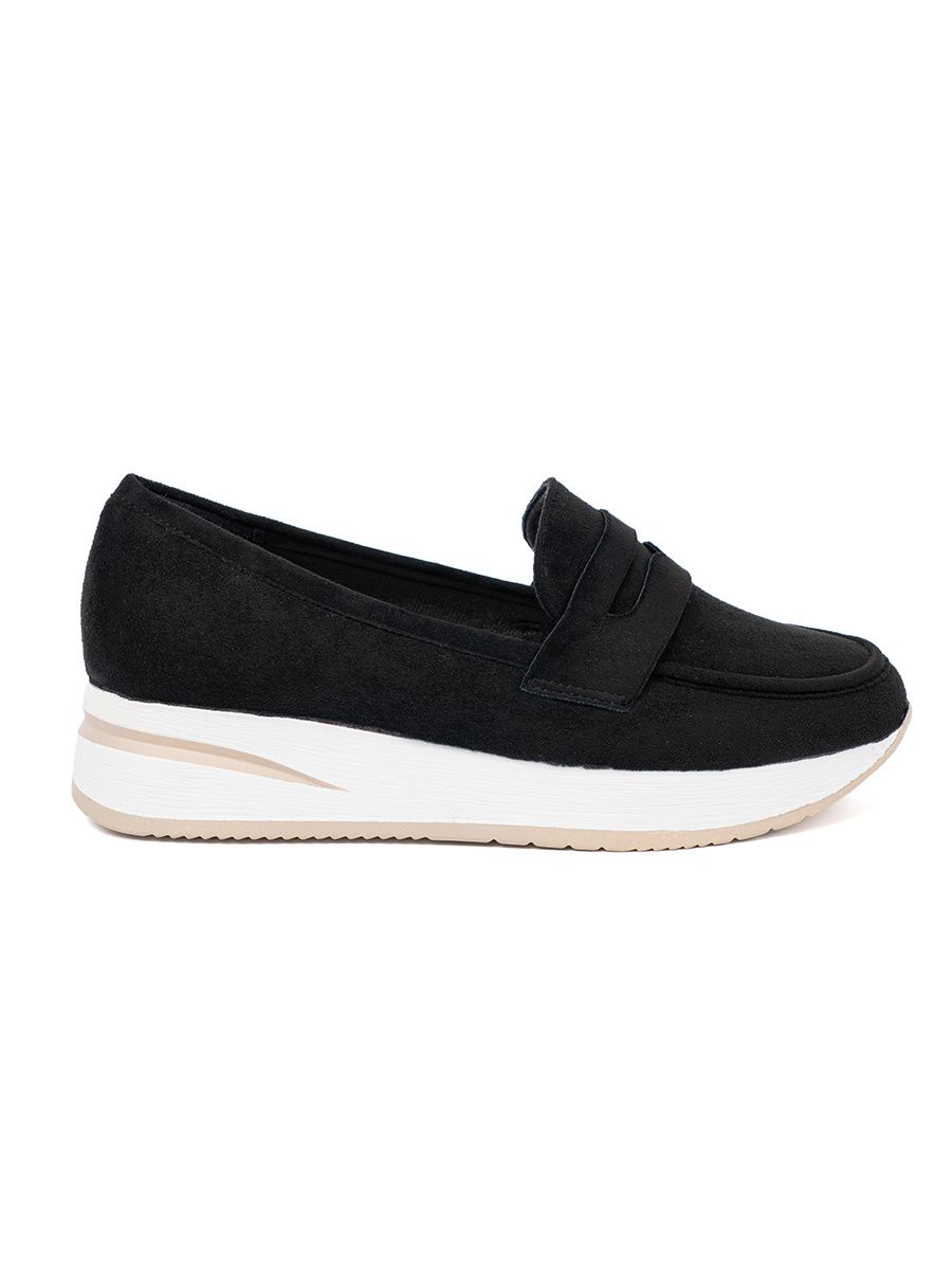 Black Suede Platform Moccasins