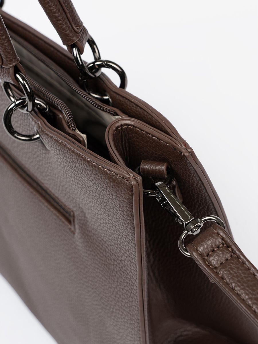 Brown Shopper Bag with Embossed Writing