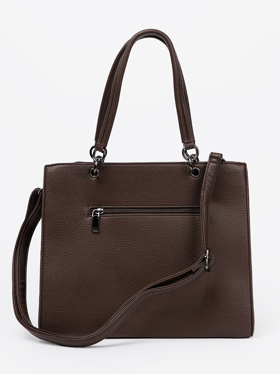 Brown Shopper Bag with Embossed Writing
