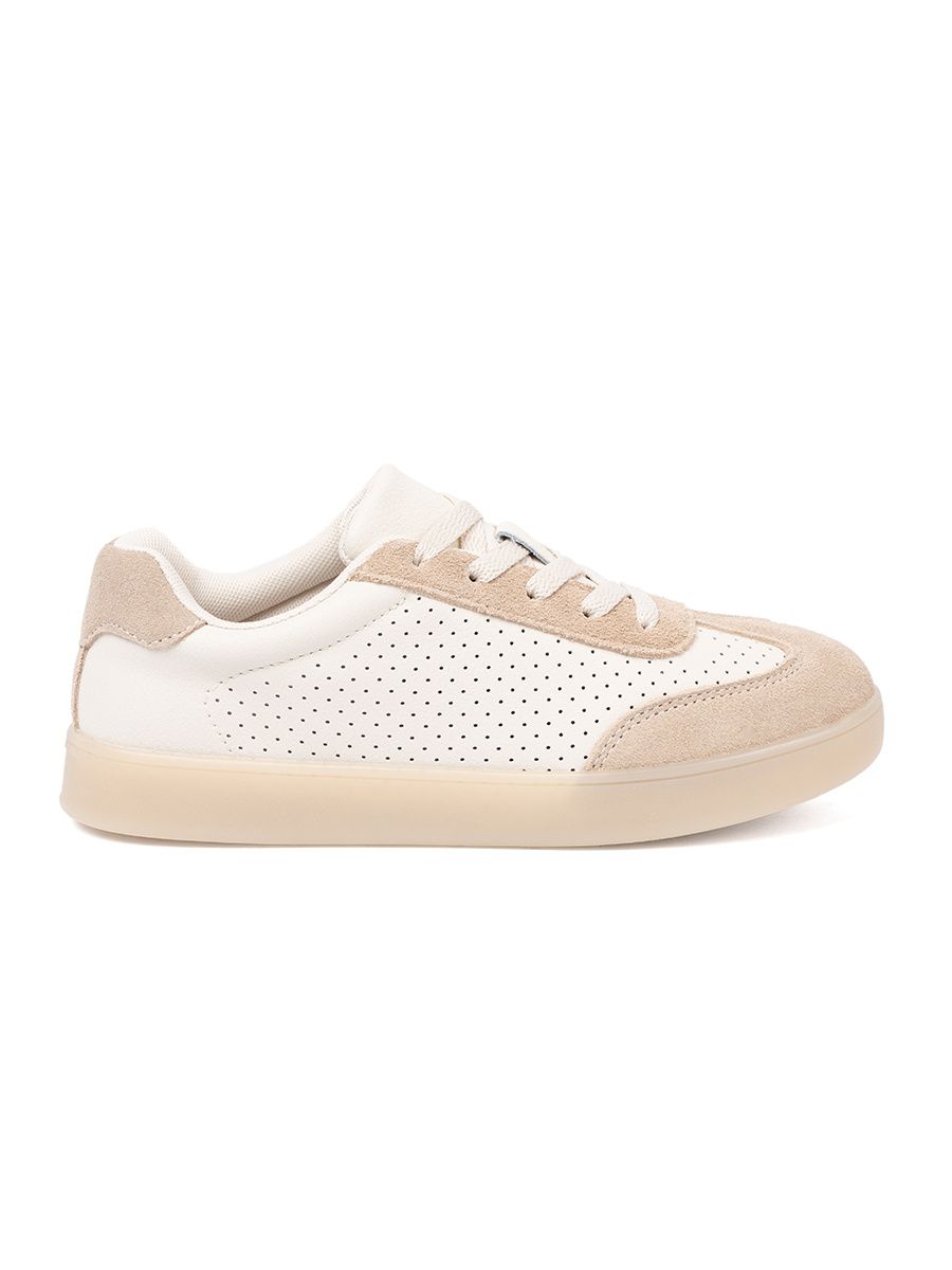 Light Beige Perforated Sneakers