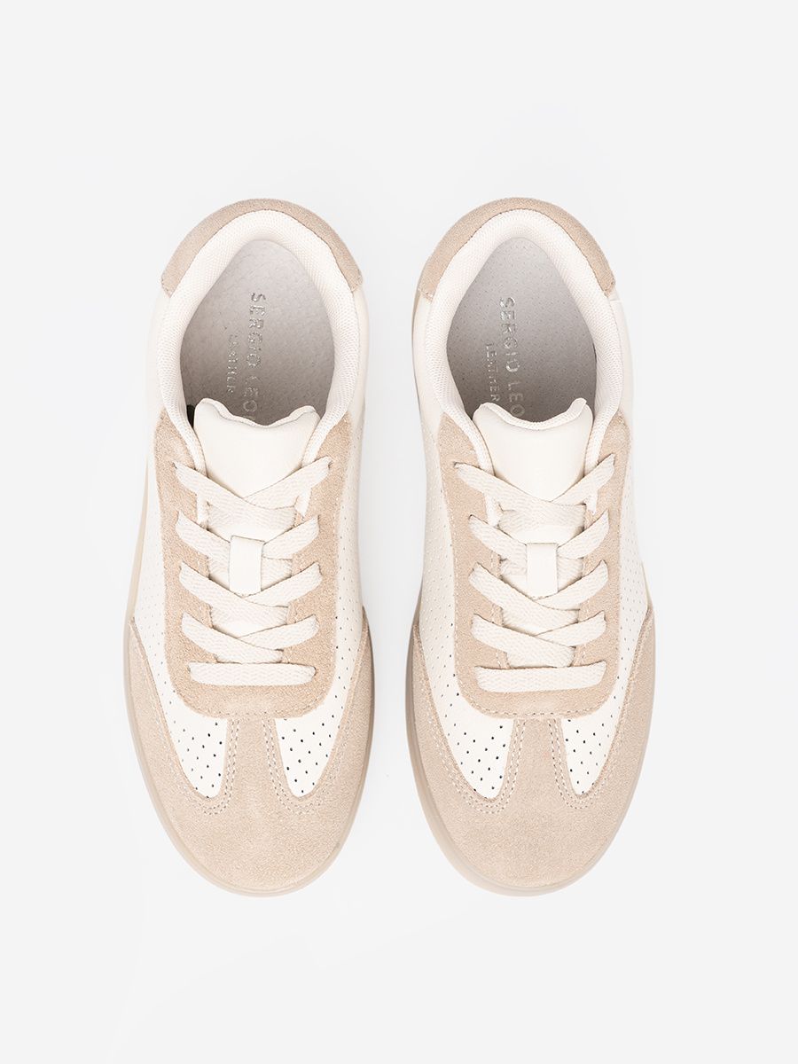 Light Beige Perforated Sneakers
