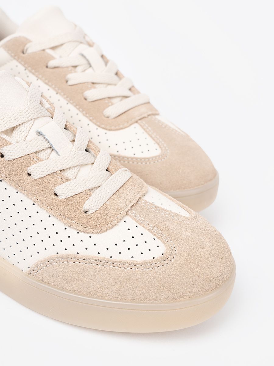 Light Beige Perforated Sneakers
