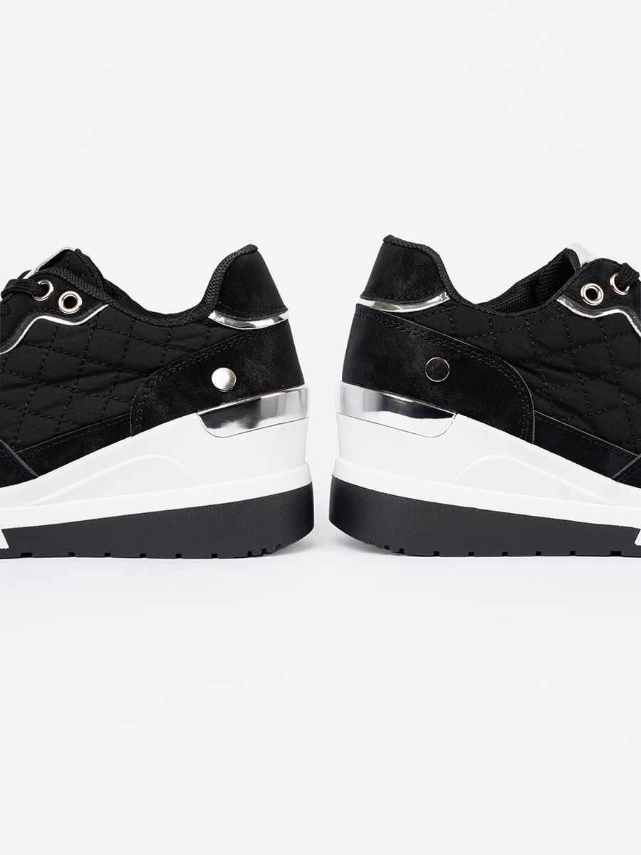 Black Wedge Sneakers