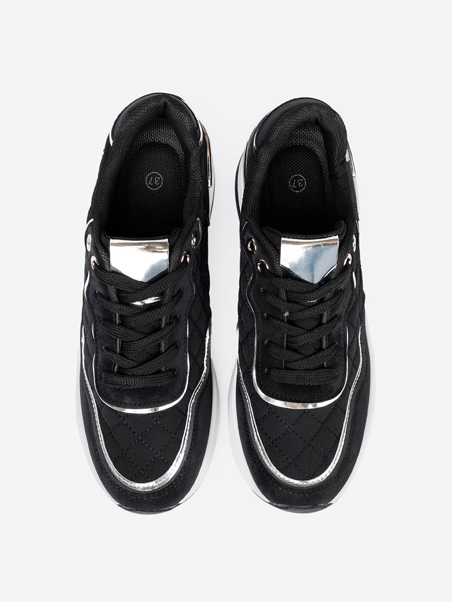 Black Wedge Sneakers