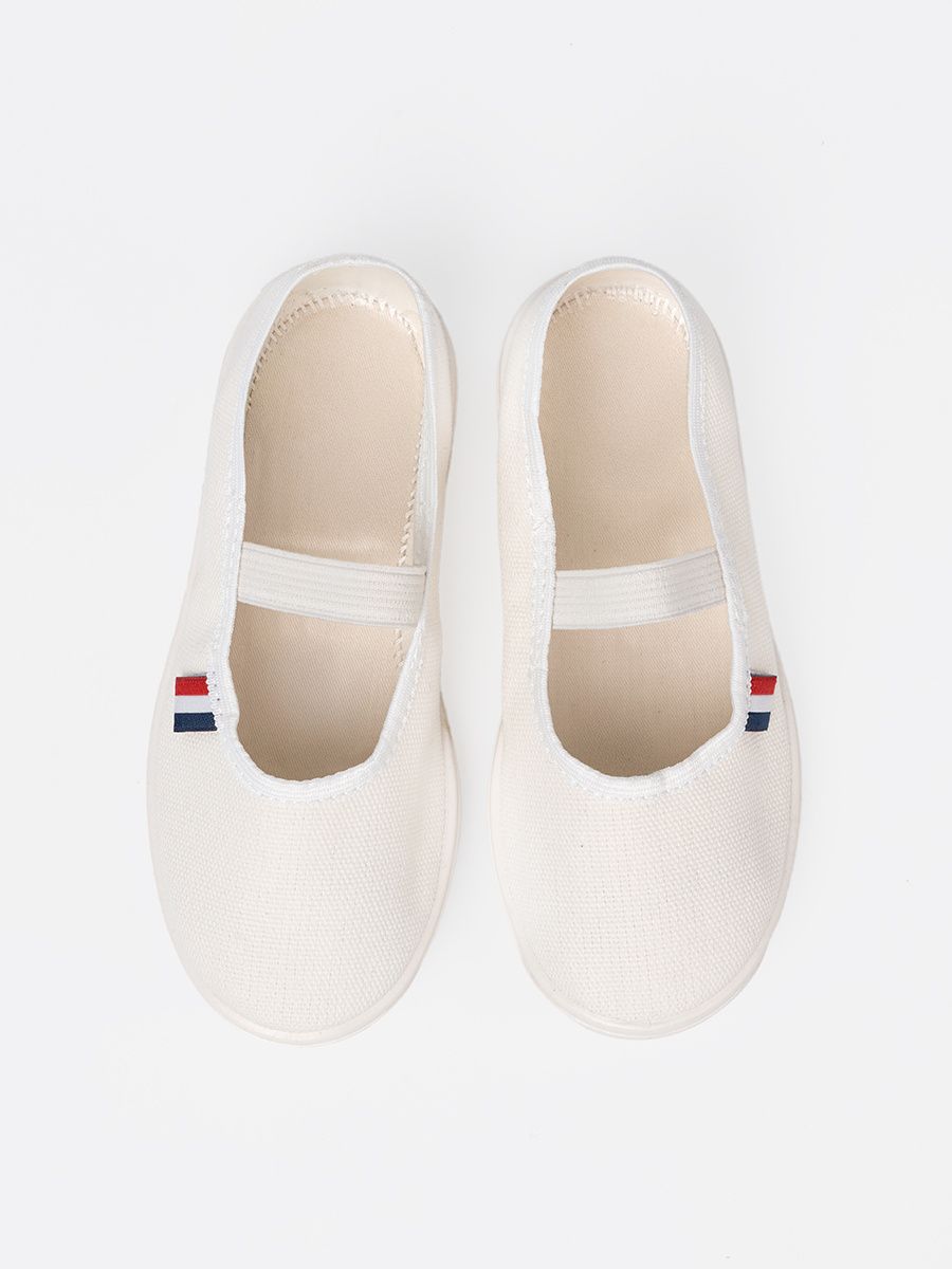 Lightweight White Shoes with Elastic Strap