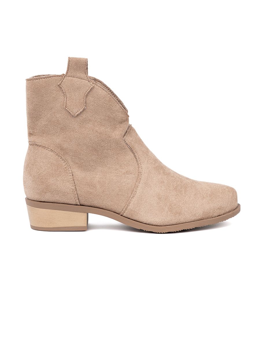 Beige Suede Ankle Boots