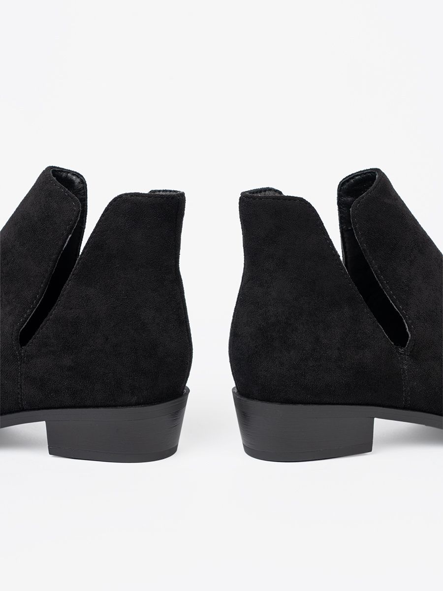 Black Ankle Boots with Cutouts