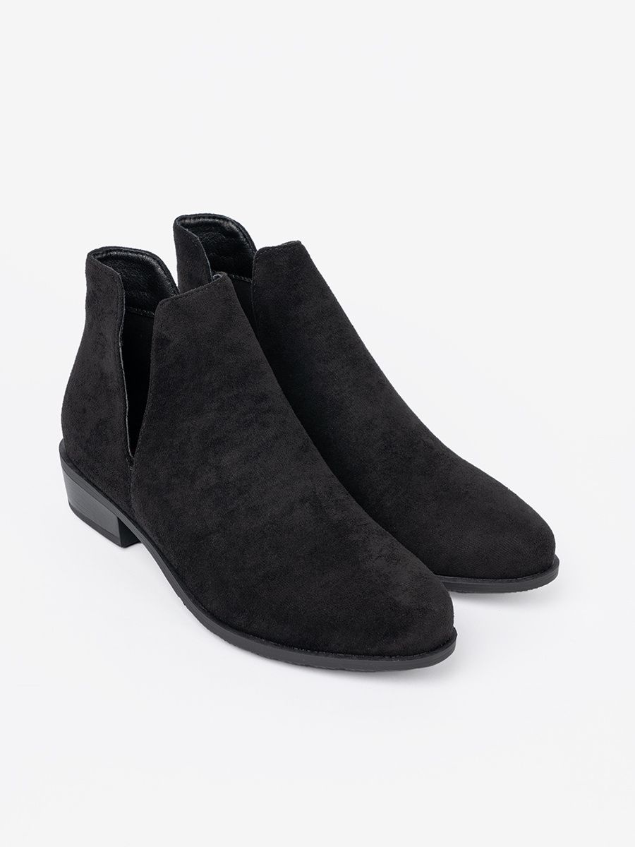 Black Ankle Boots with Cutouts