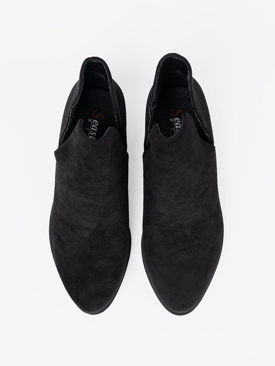 Black Ankle Boots with Cutouts