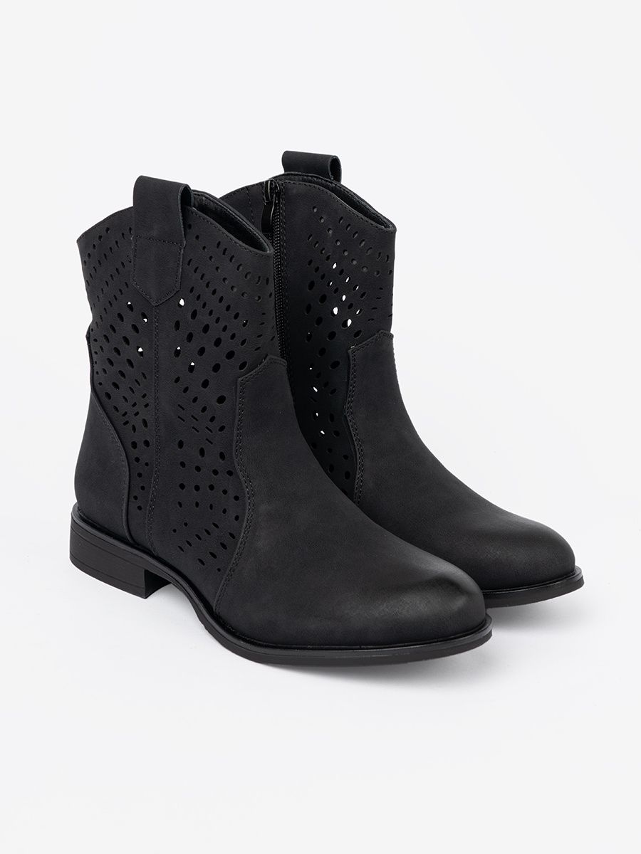 Lace-Up Black Ankle Boots