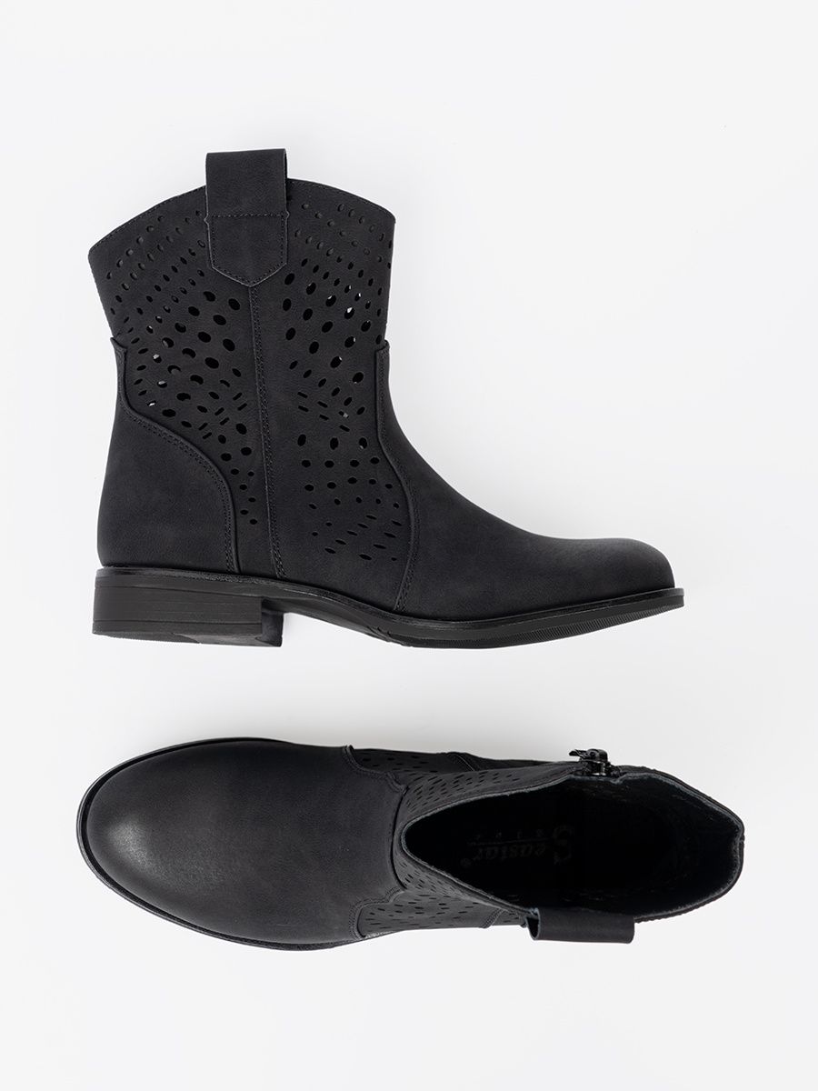 Lace-Up Black Ankle Boots