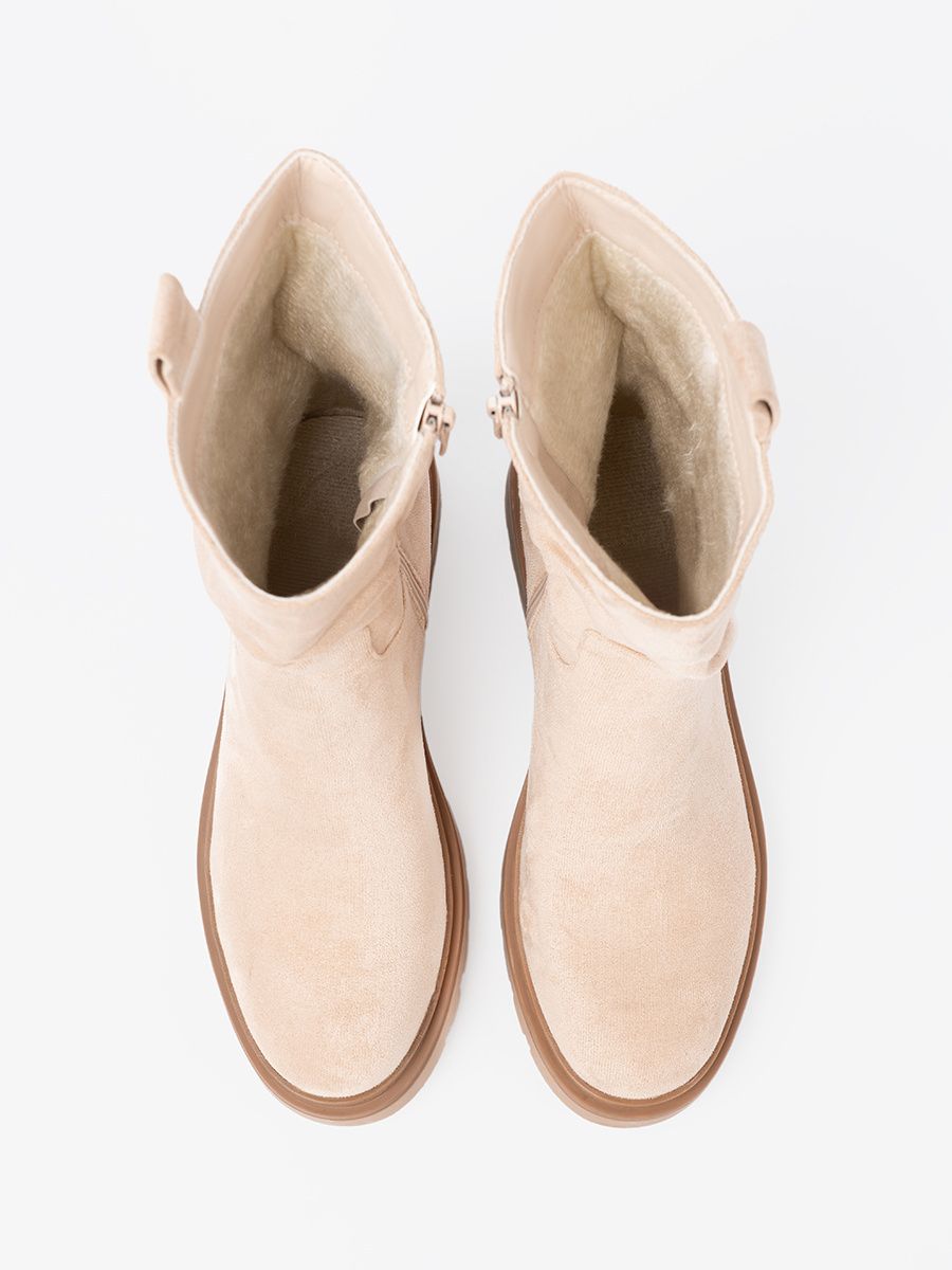 Modern Light Beige Ankle Boots with Simple Design