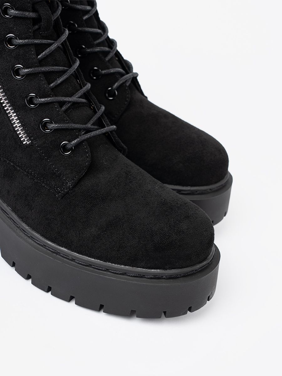 Black Ankle Boots with Suede Finish