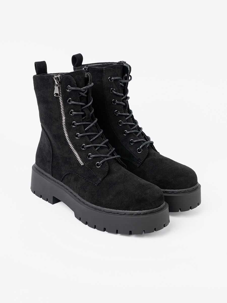 Black Ankle Boots with Suede Finish