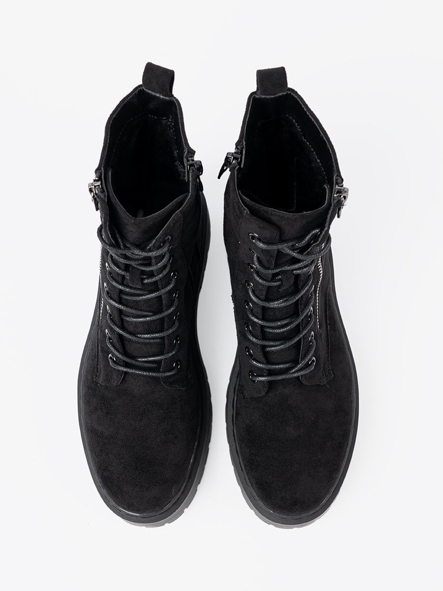 Black Ankle Boots with Suede Finish