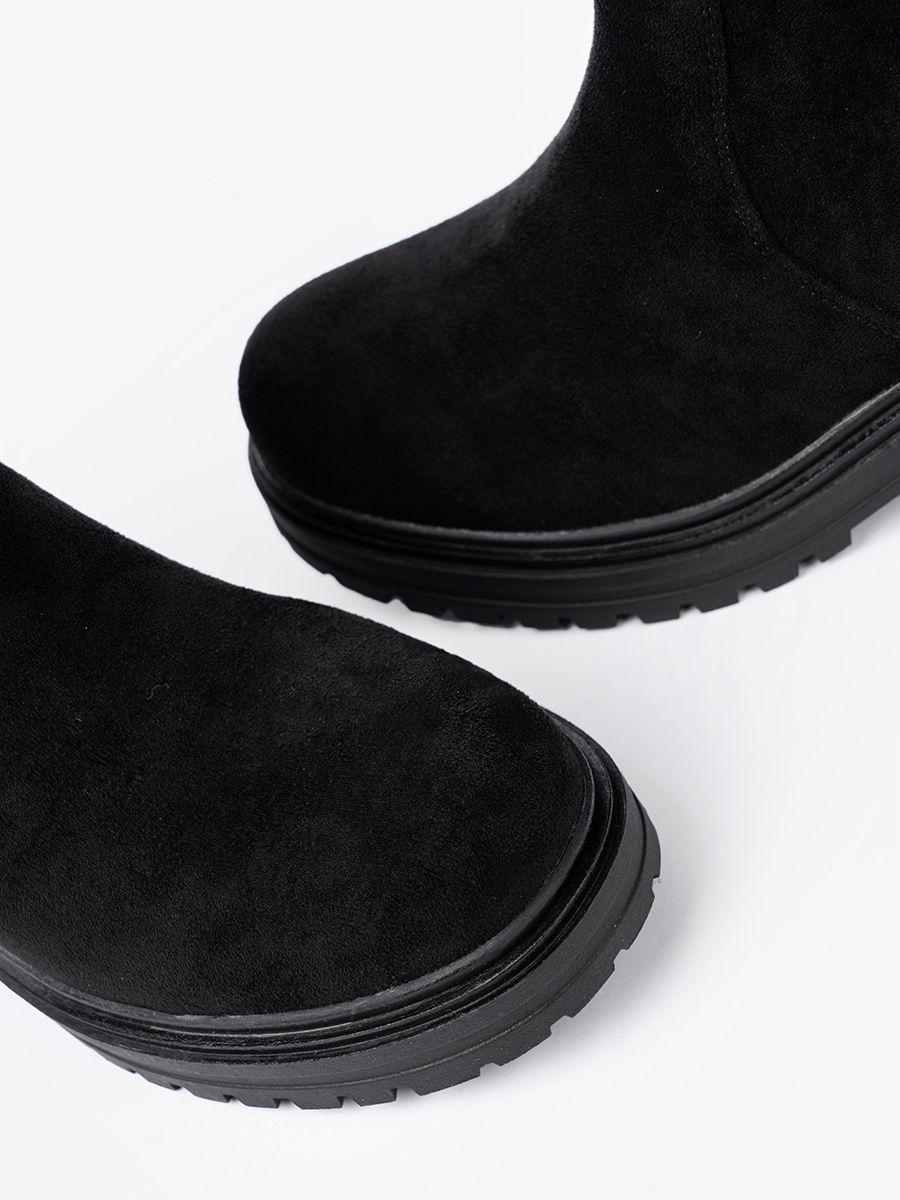 Black Ankle Boots with Chunky Sole