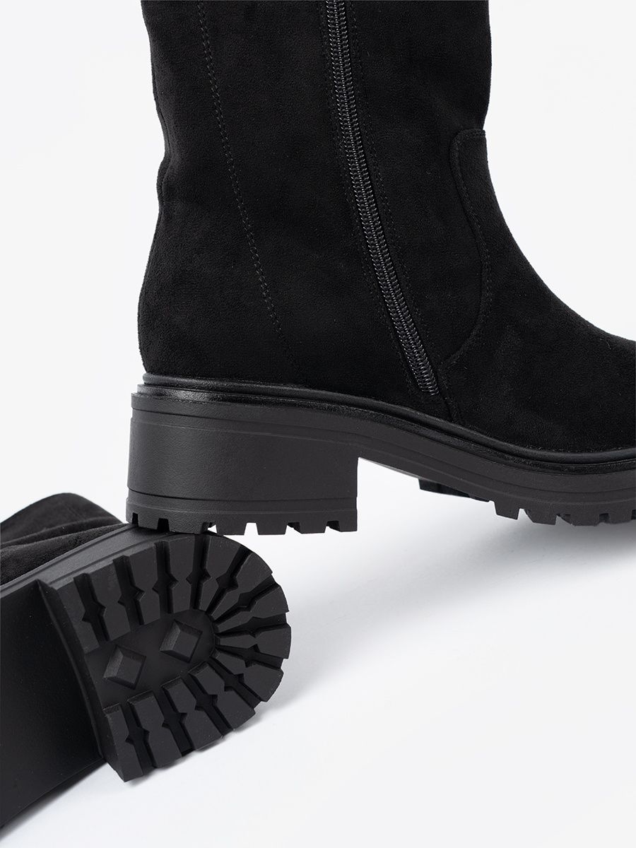 Black Ankle Boots with Chunky Sole