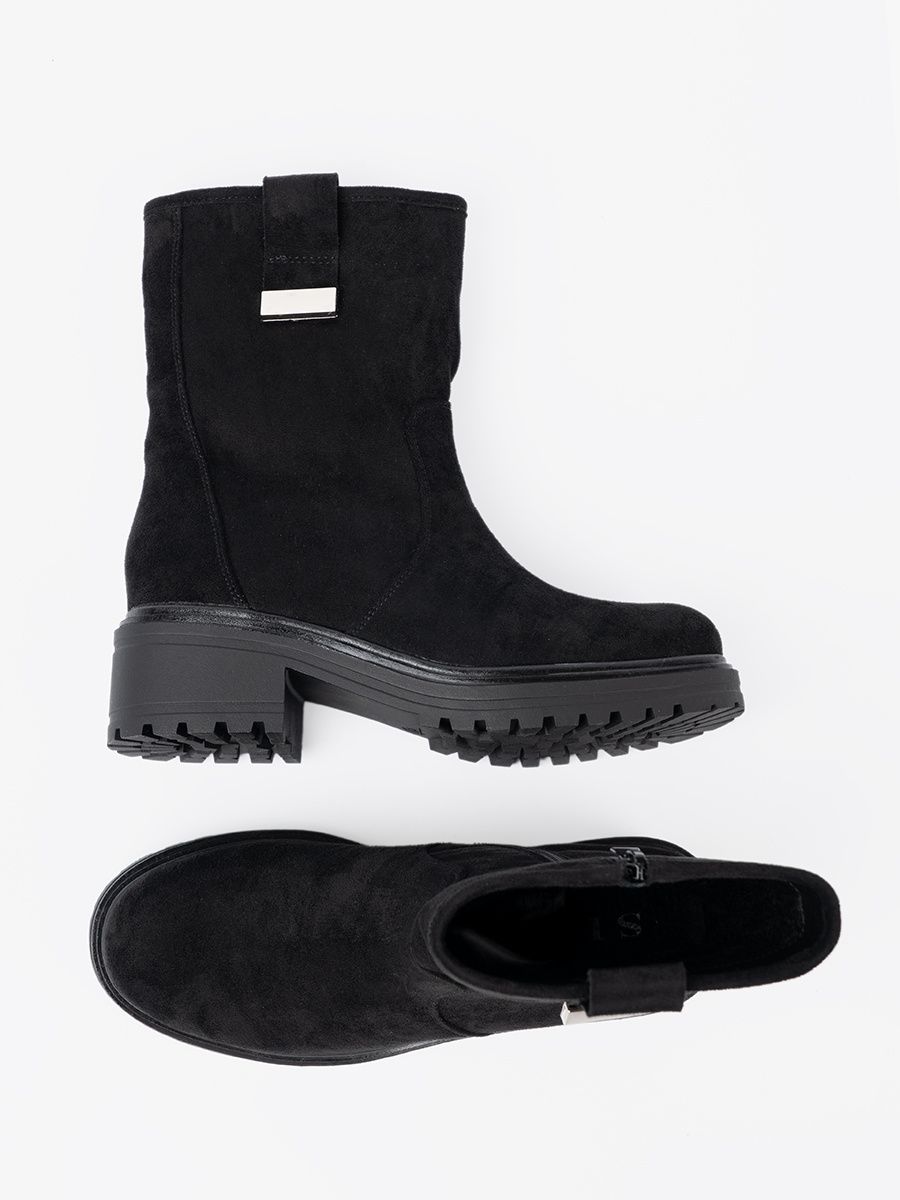 Black Ankle Boots with Chunky Sole