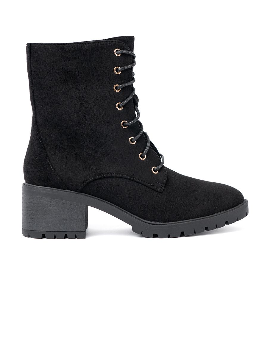 Comfortable Black Ankle Boots with Round Toe