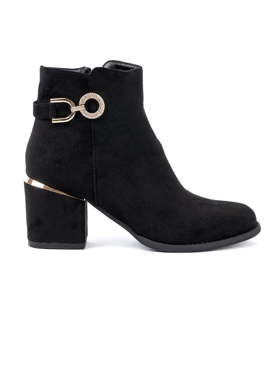 Black Ankle Boots with Elegant Buckle