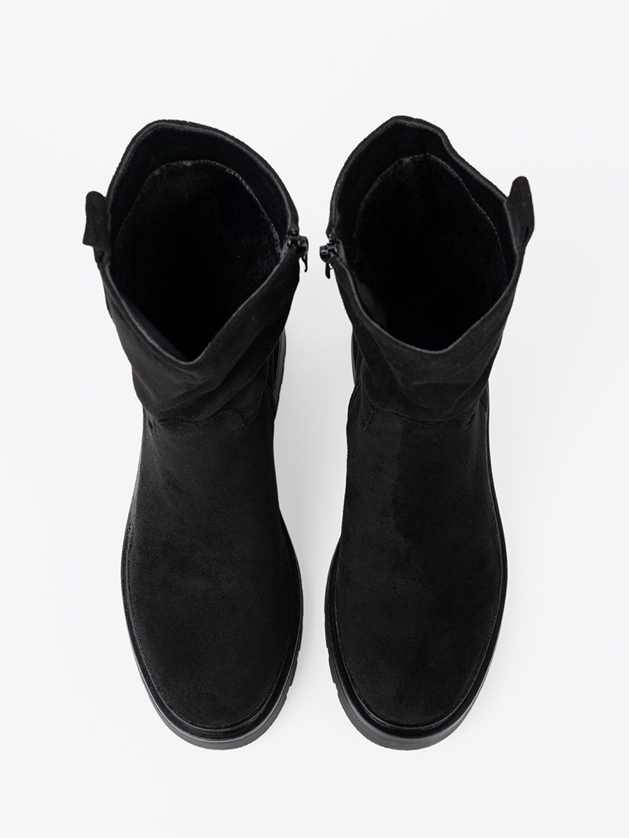 Black Ankle Boots with Thick Sole