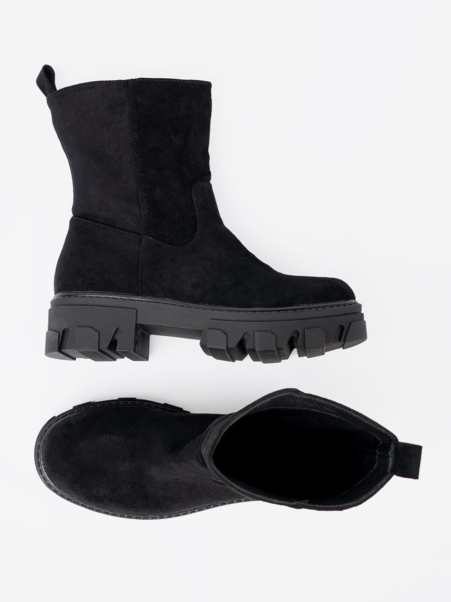 Black Ankle Boots with Minimalist Design