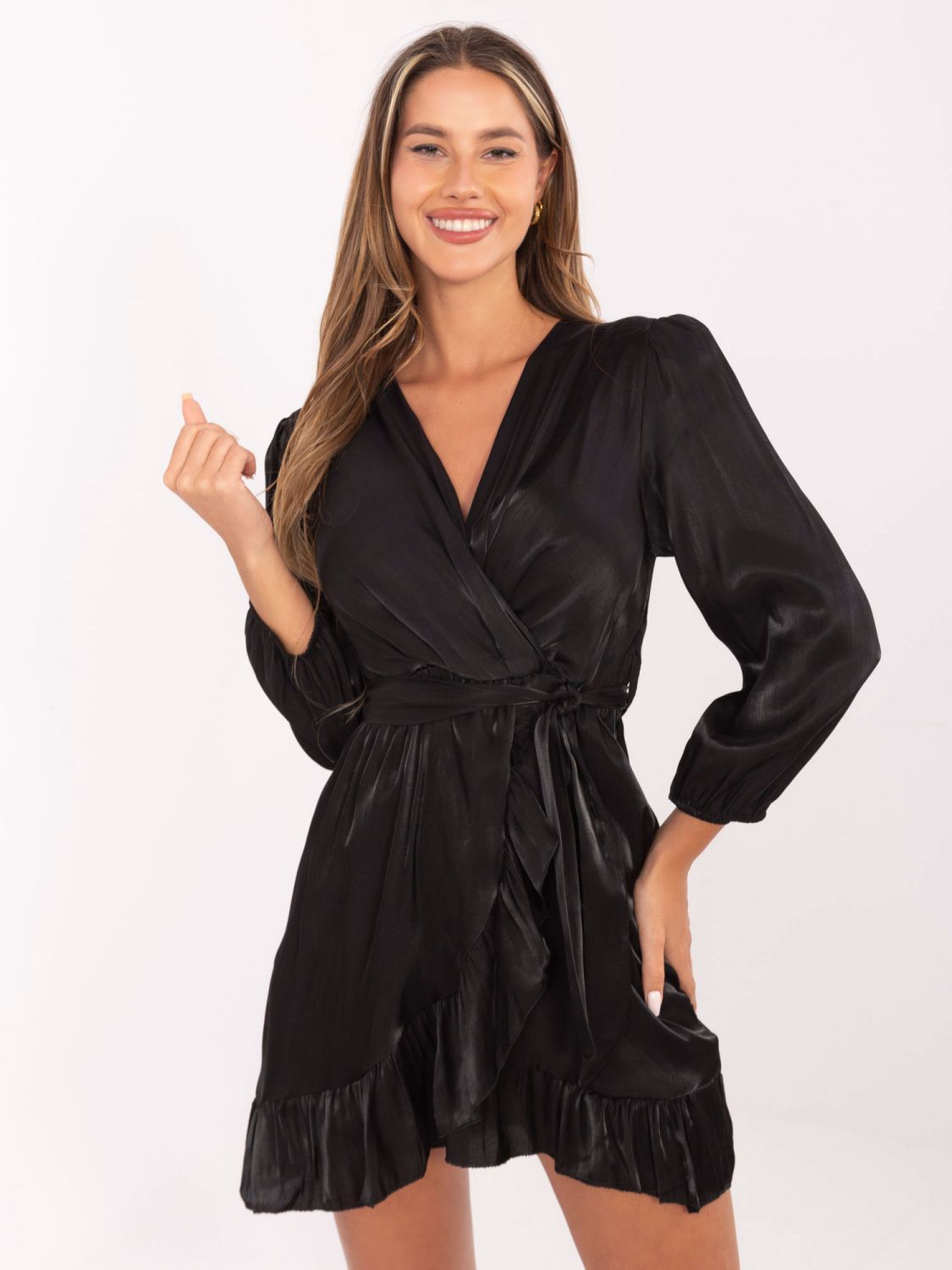 Black Dress with Ruffles