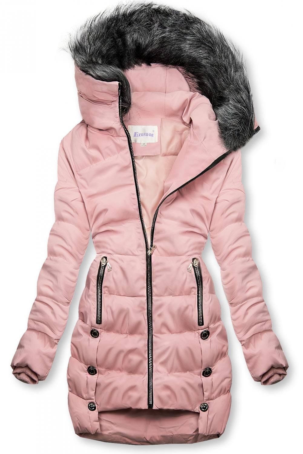 Pink quilted winter jacket