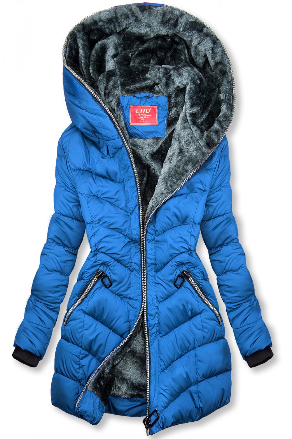 Royal blue winter jacket with teddy lining