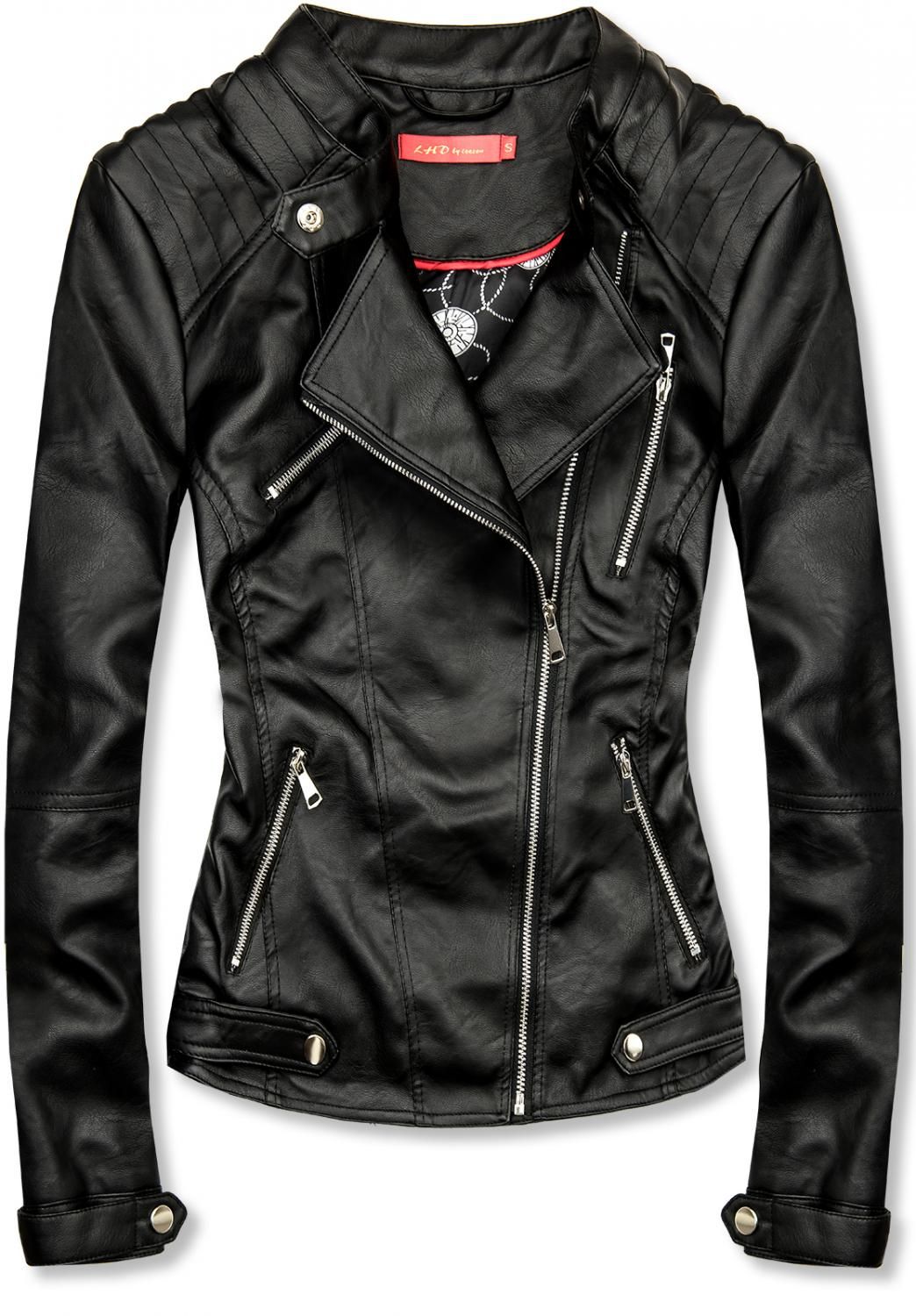 Faux leather jacket in black