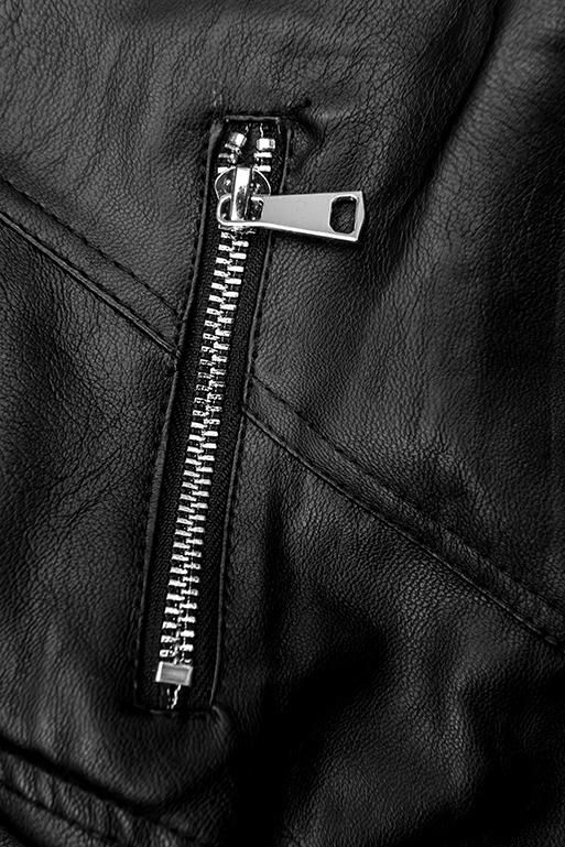 Faux leather jacket in black