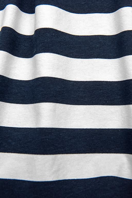 Blue-white loose striped dress I.