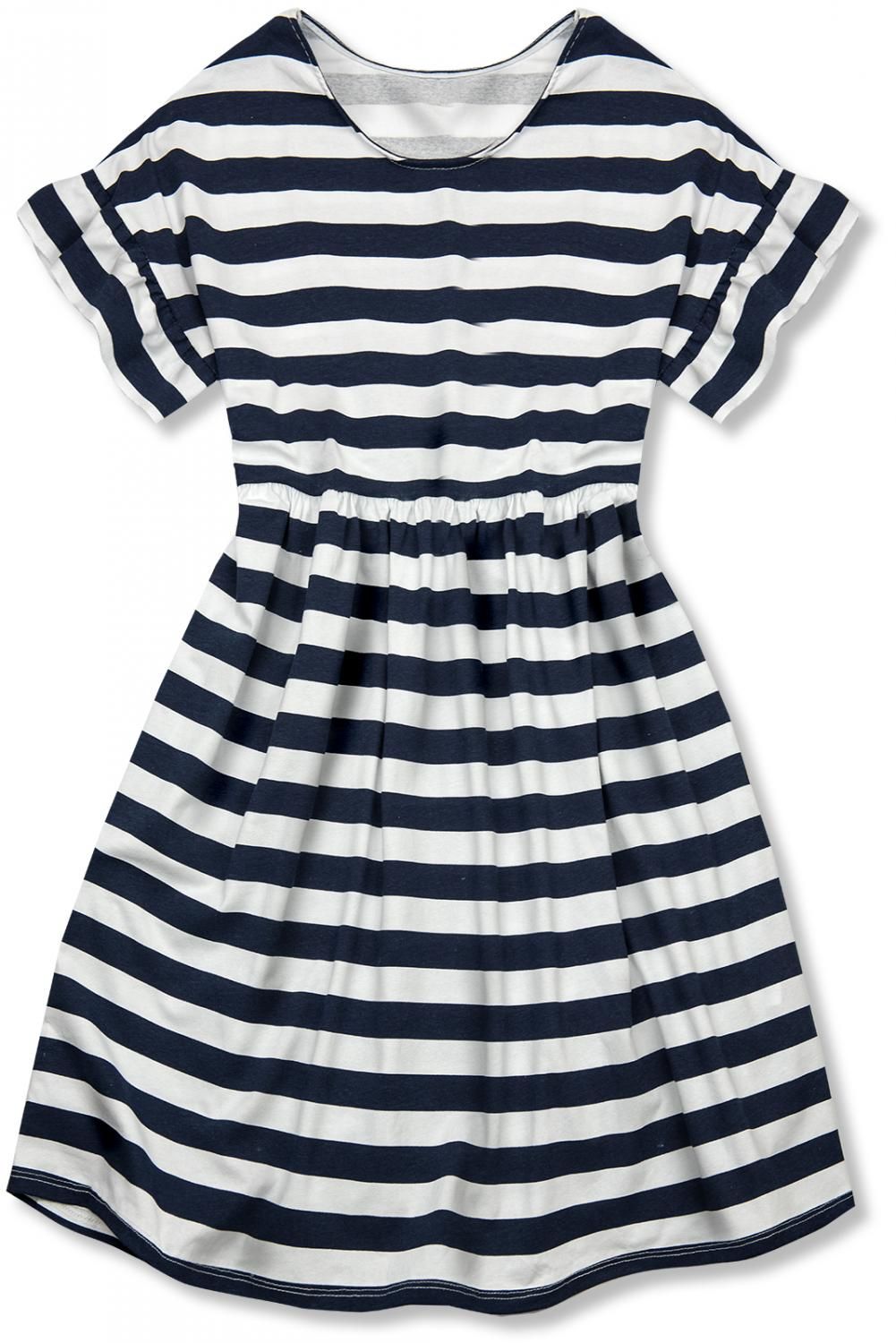 Blue-white loose striped dress I.
