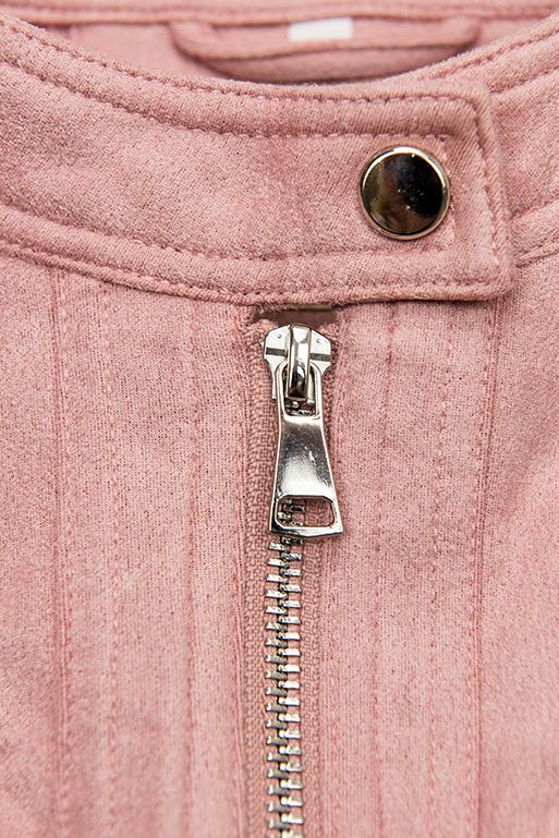 Faux suede jacket in light pink