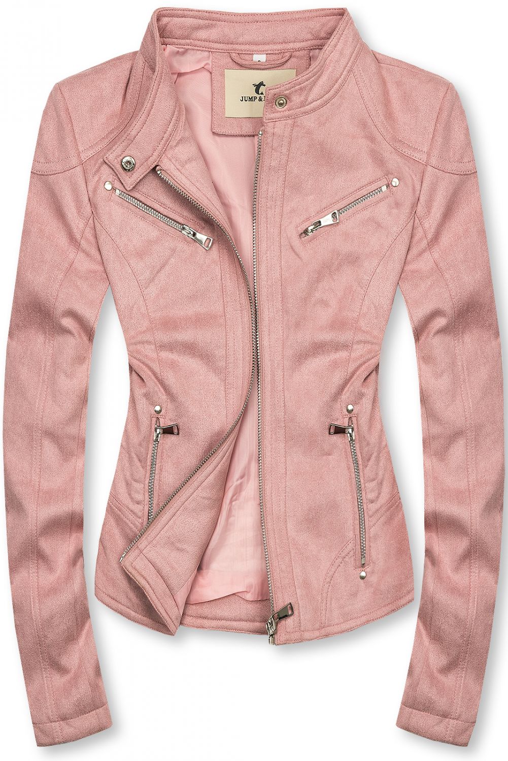Faux suede jacket in light pink