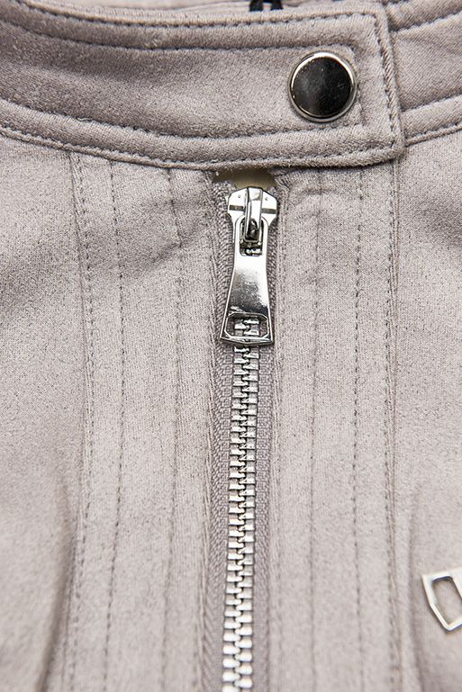 Faux suede jacket in gray