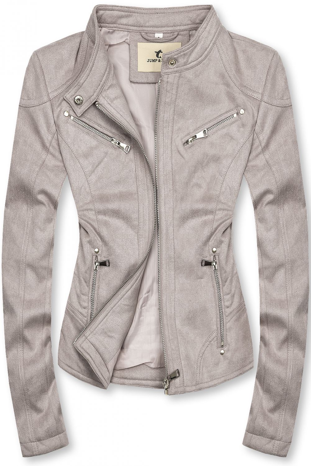 Faux suede jacket in gray