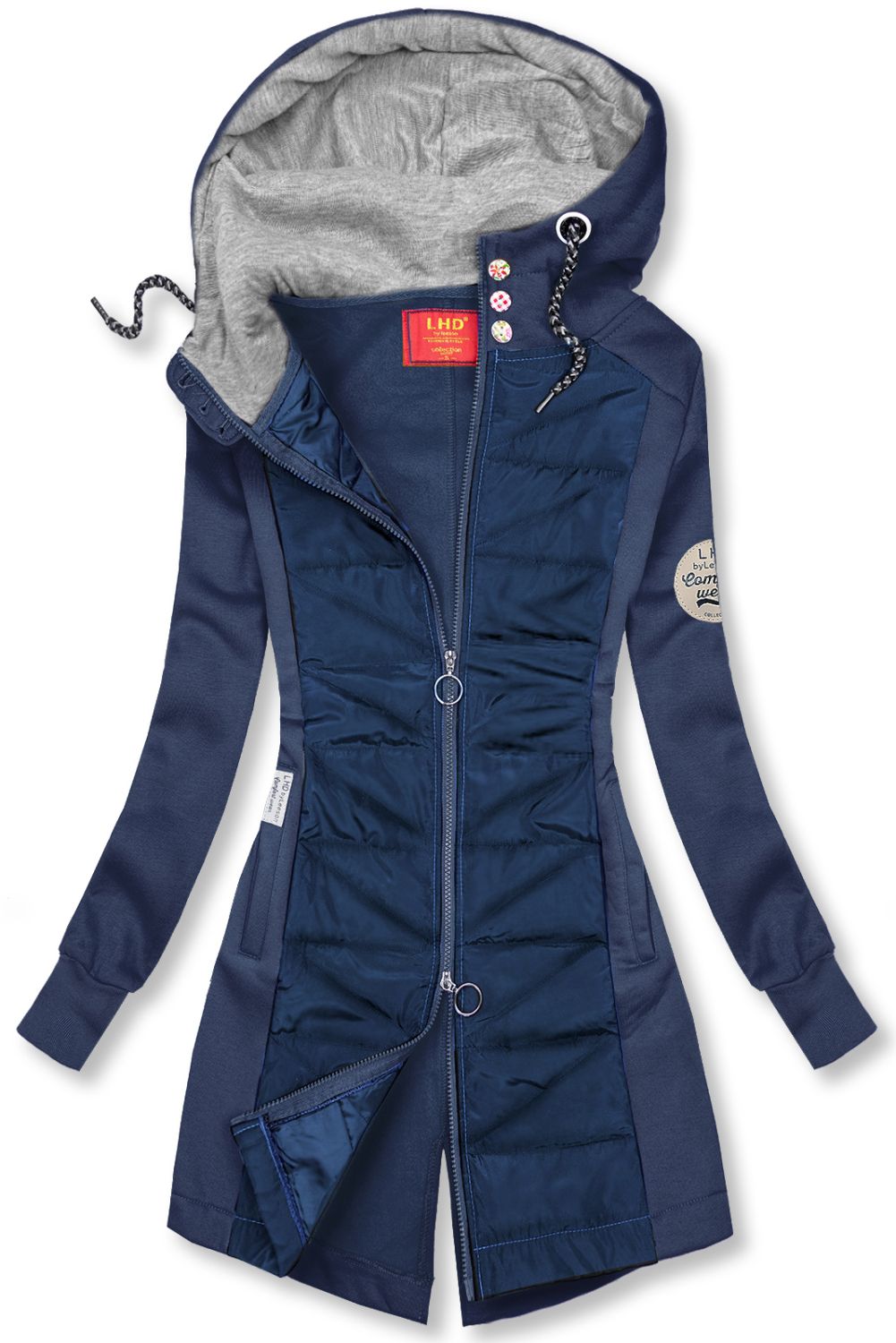 Blue elongated hoodie