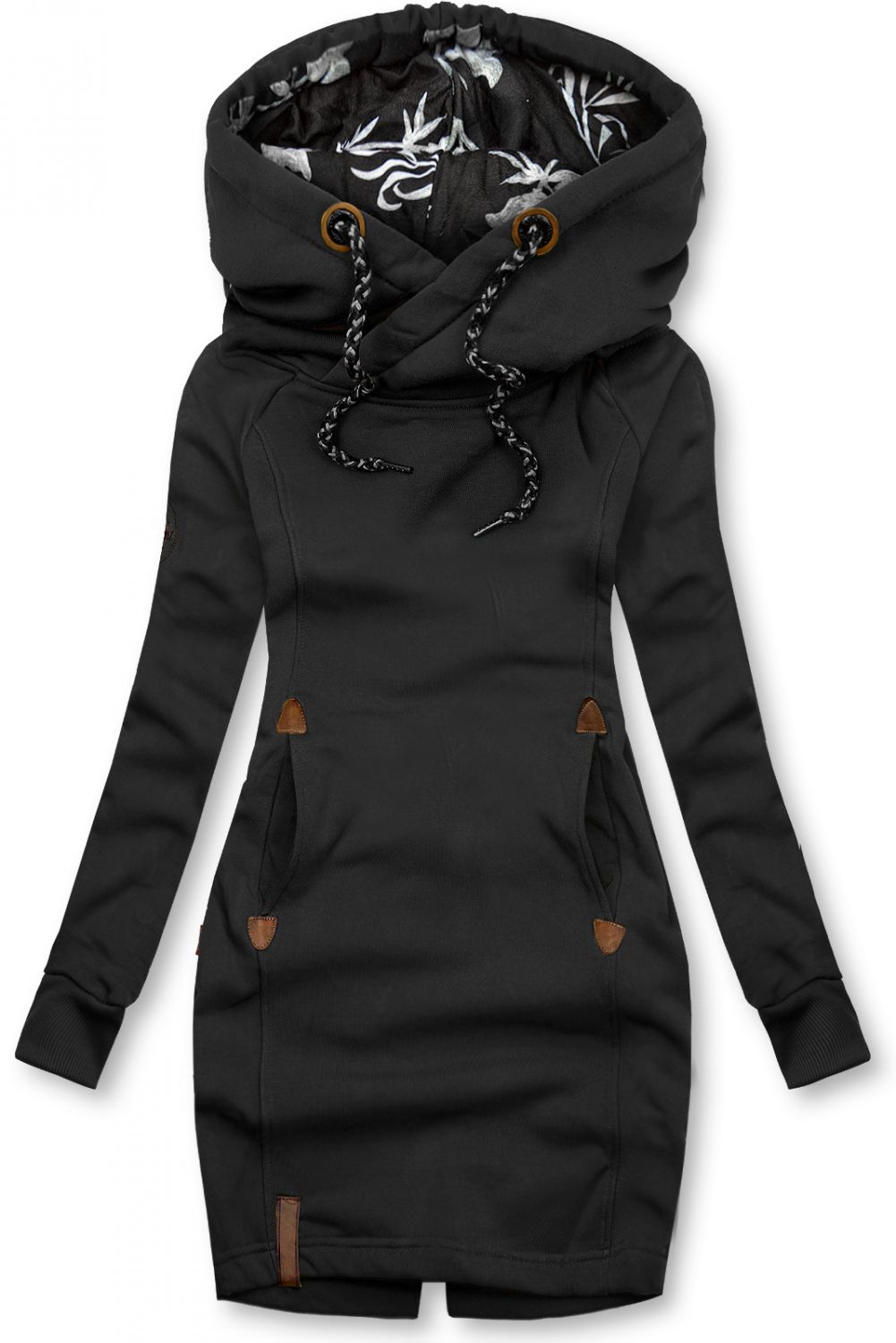 Sweatshirt dress with hoodie black