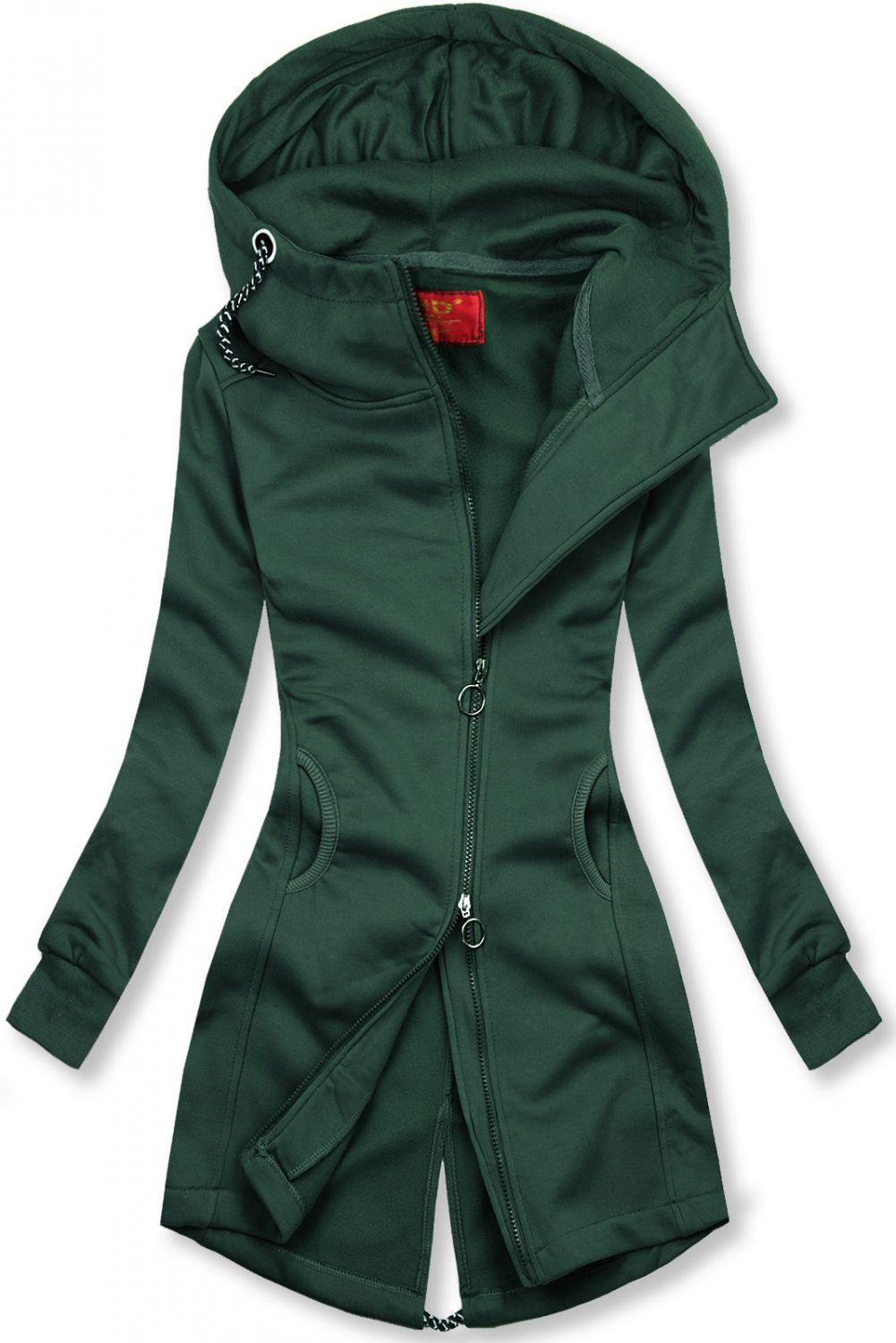 Basic zip-up hoodie in black