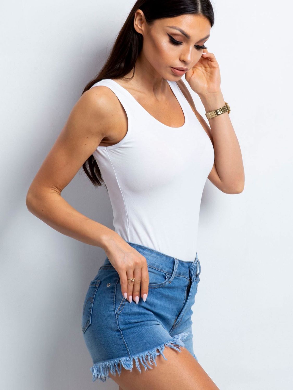 White Sleeveless Bodysuit