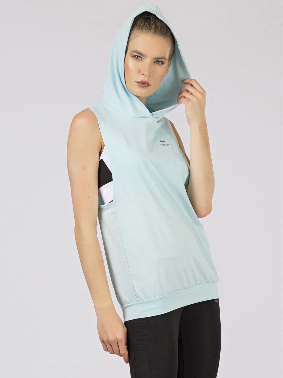 Light Blue Sports Hoodie TOMMY LIFE