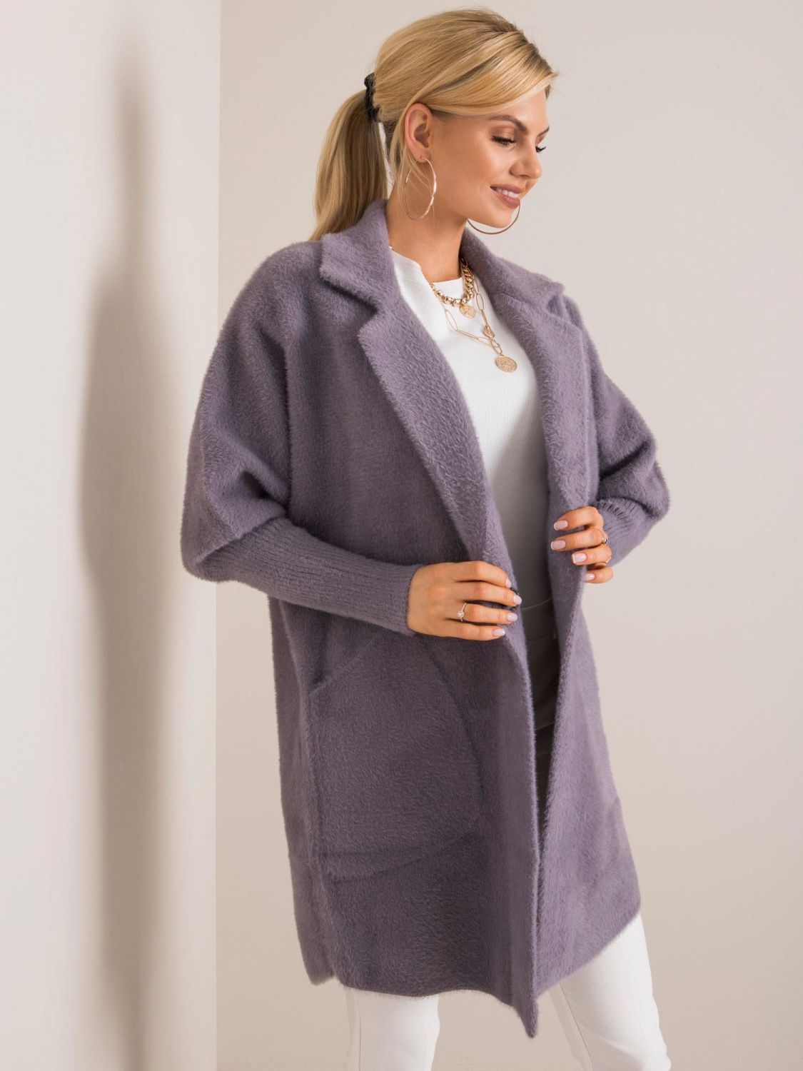 Dark Gray Fluffy Transitional Coat