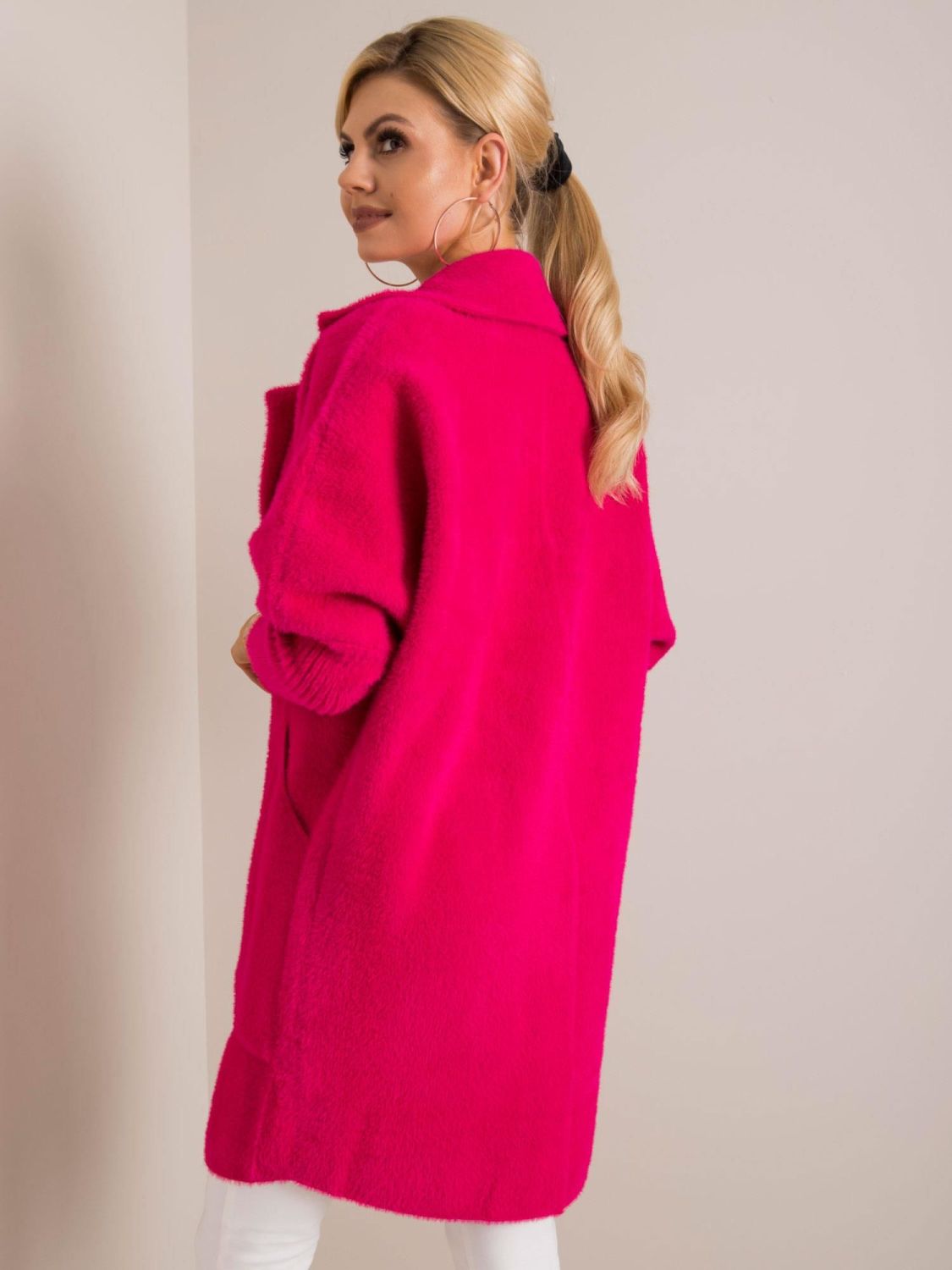 Fuchsia Alpaca Fluffy Coat